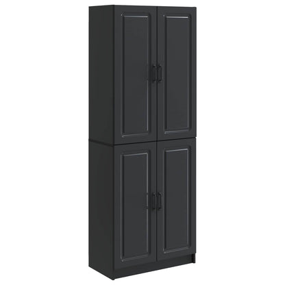 Cabinet Set 2 pcs Black Engineered Wood