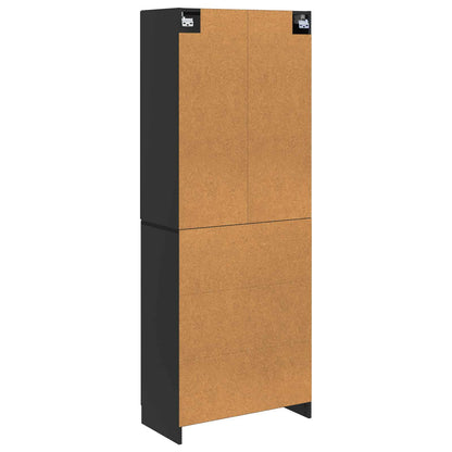 Cabinet Set 2 pcs Black Engineered Wood