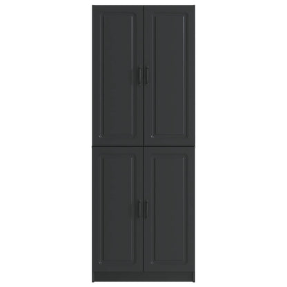 Cabinet Set 2 pcs Black Engineered Wood