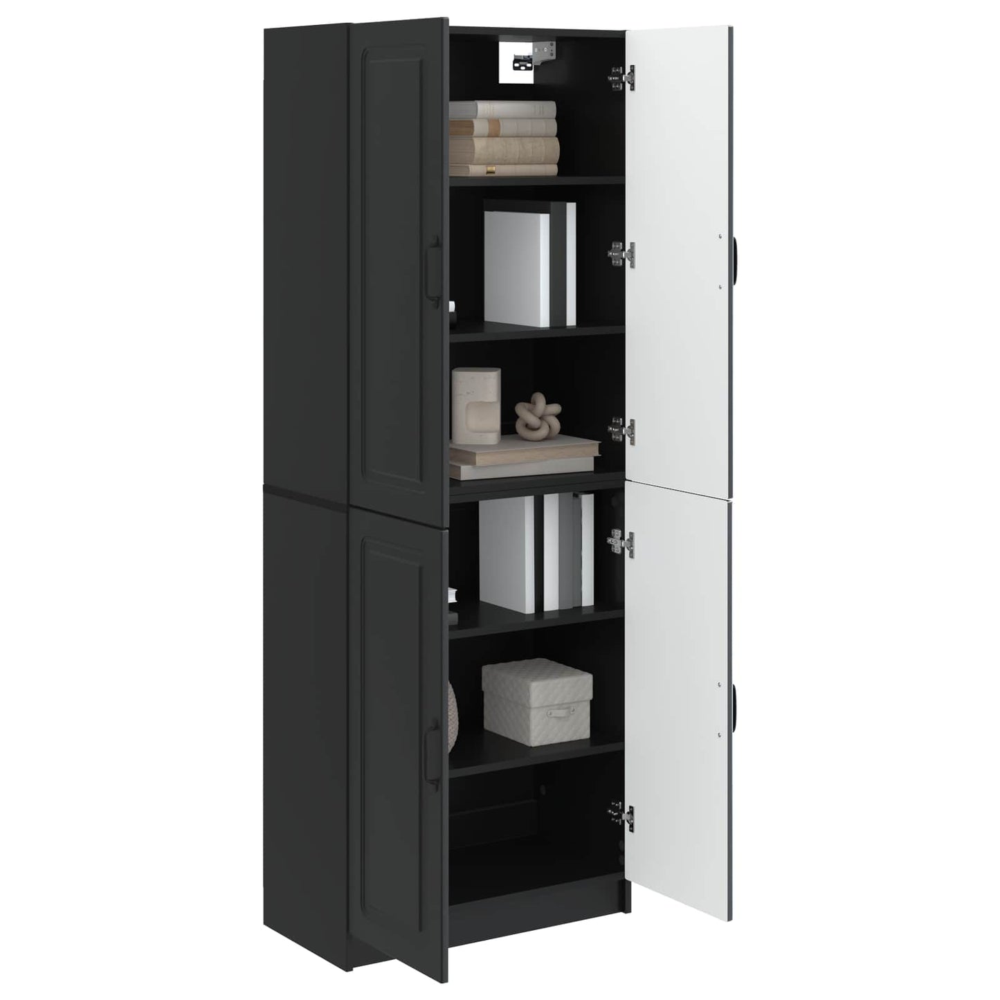 Cabinet Set 2 pcs Black Engineered Wood