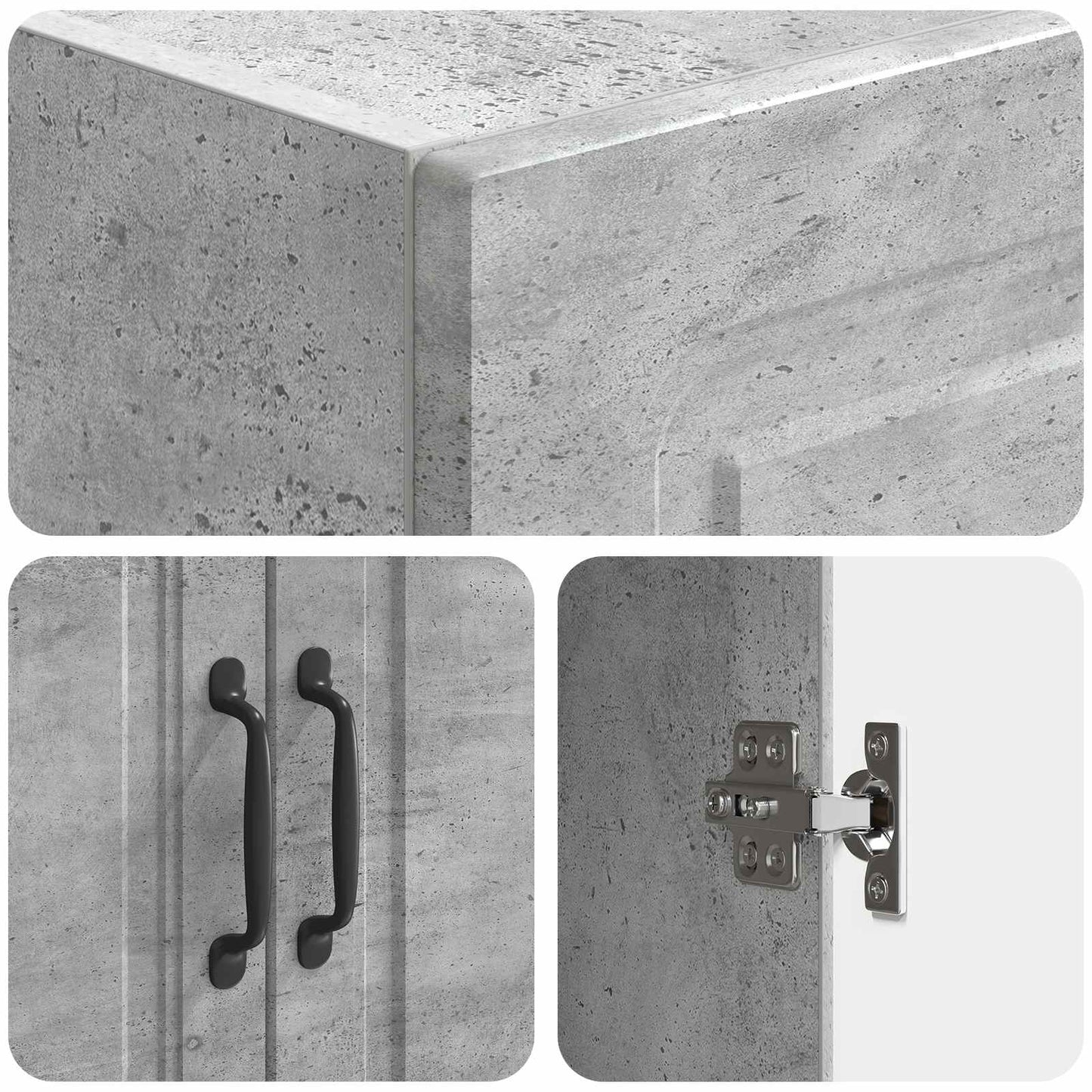 Cabinet Set 2 pcs Concrete Grey Engineered Wood