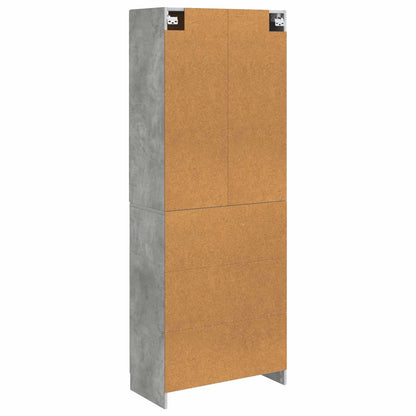 Cabinet Set 2 pcs Concrete Grey Engineered Wood