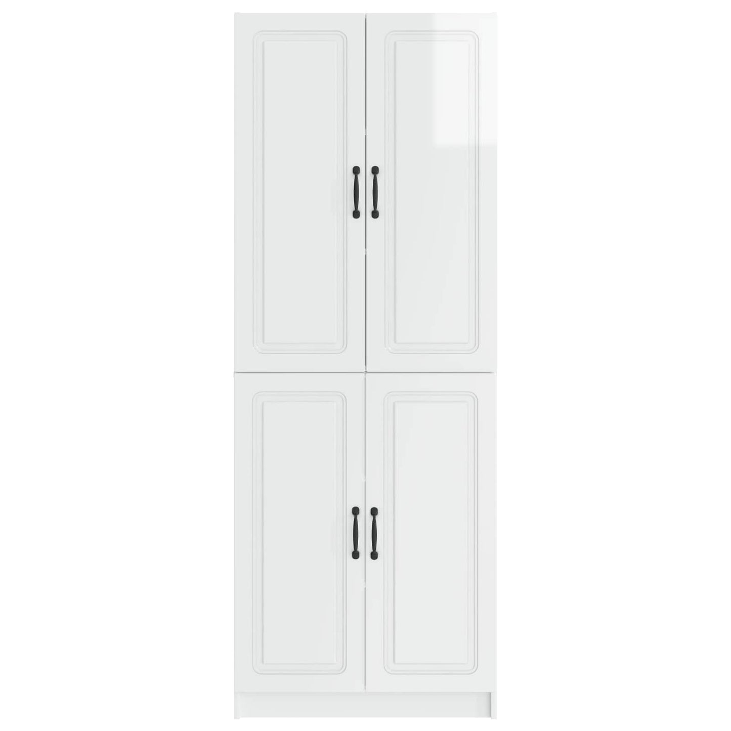 Cabinet Set 2 pcs High Gloss White Engineered Wood