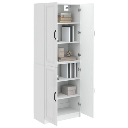 Cabinet Set 2 pcs High Gloss White Engineered Wood