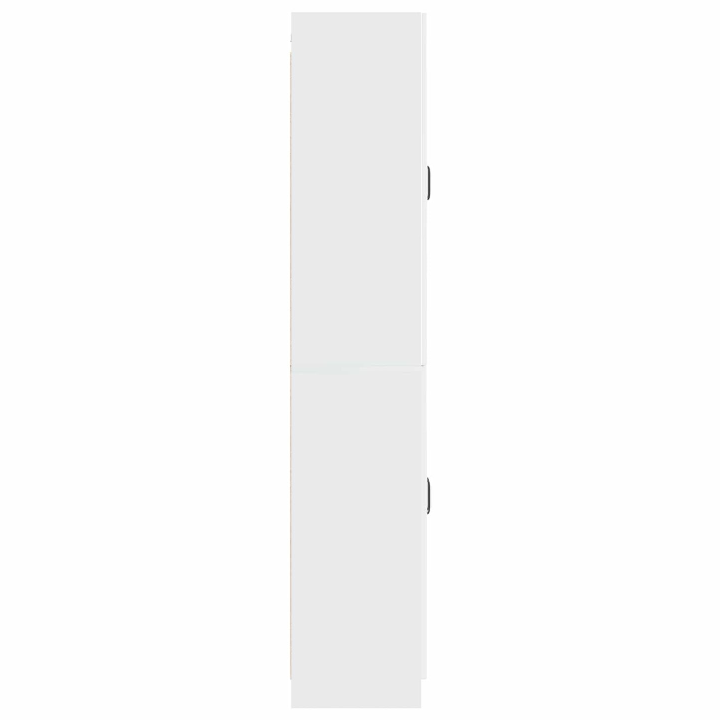 Cabinet Set 2 pcs High Gloss White Engineered Wood