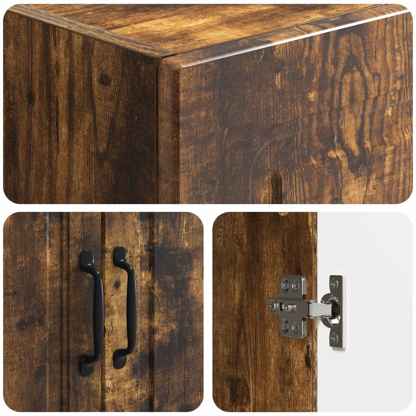 Cabinet Set 2 pcs Smoked Oak Engineered Wood