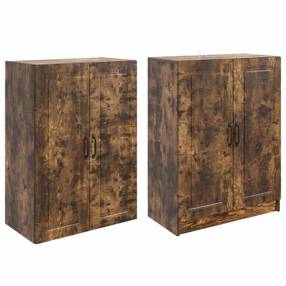 Cabinet Set 2 pcs Smoked Oak Engineered Wood