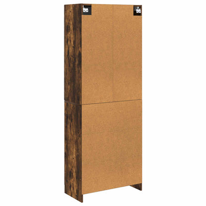 Cabinet Set 2 pcs Smoked Oak Engineered Wood