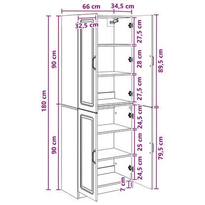 Cabinet Set 2 pcs Smoked Oak Engineered Wood