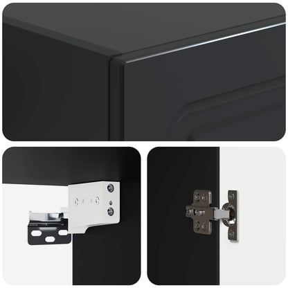 Cabinet Set 2 pcs Black Engineered Wood