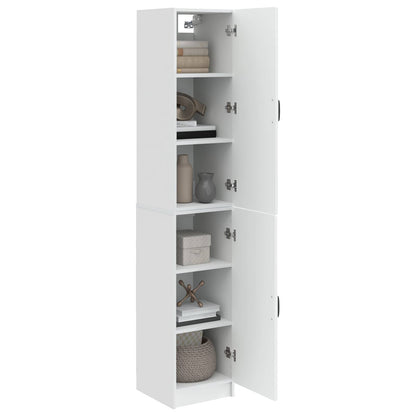 Cabinet Set 2 pcs High Gloss White Engineered Wood