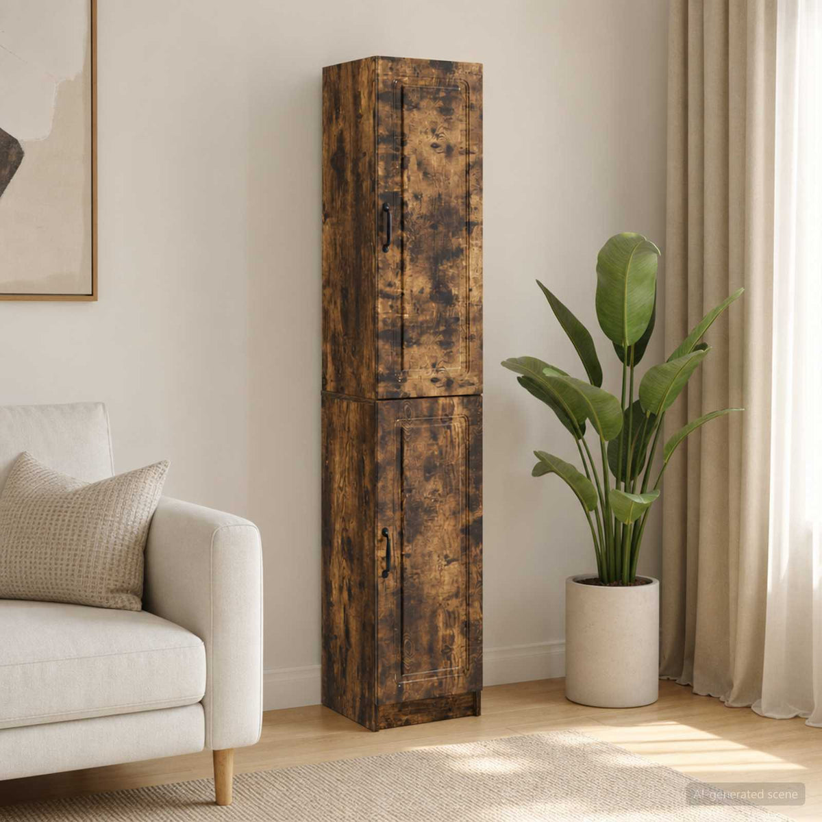 Cabinet Set 2 pcs Smoked Oak 33 x 34.5 x 87 cm Engineered Wood