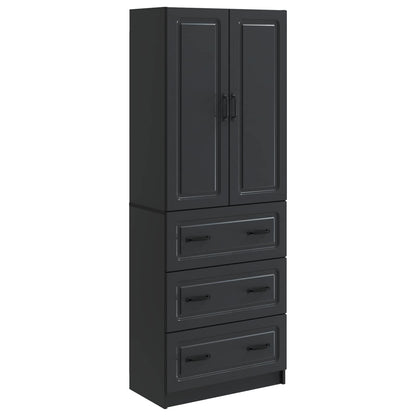 Cabinet Set 2 pcs 66 x 34.5 x 87 cm Engineered Wood Black