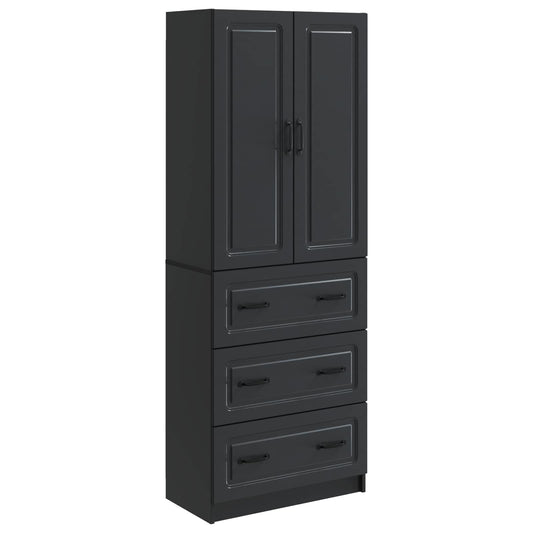 Cabinet Set 2 pcs Black 66 x 34.5 x 87 cm Engineered Wood