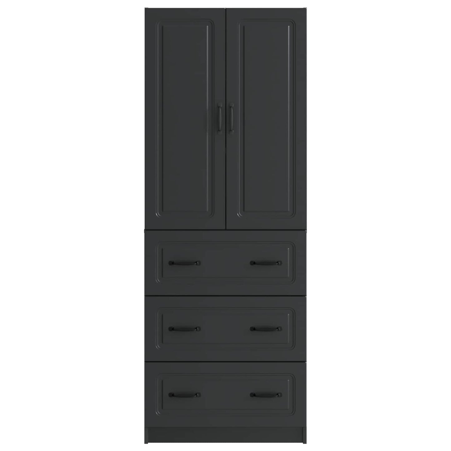 Cabinet Set 2 pcs 66 x 34.5 x 87 cm Engineered Wood Black