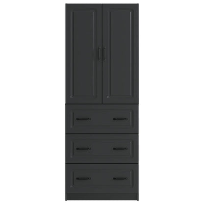 Cabinet Set 2 pcs 66 x 34.5 x 87 cm Engineered Wood Black