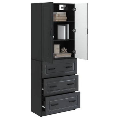 Cabinet Set 2 pcs 66 x 34.5 x 87 cm Engineered Wood Black