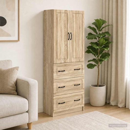 Cabinet Set 2 pcs Sonoma Oak 66 x 34.5 x 87 cm Engineered Wood
