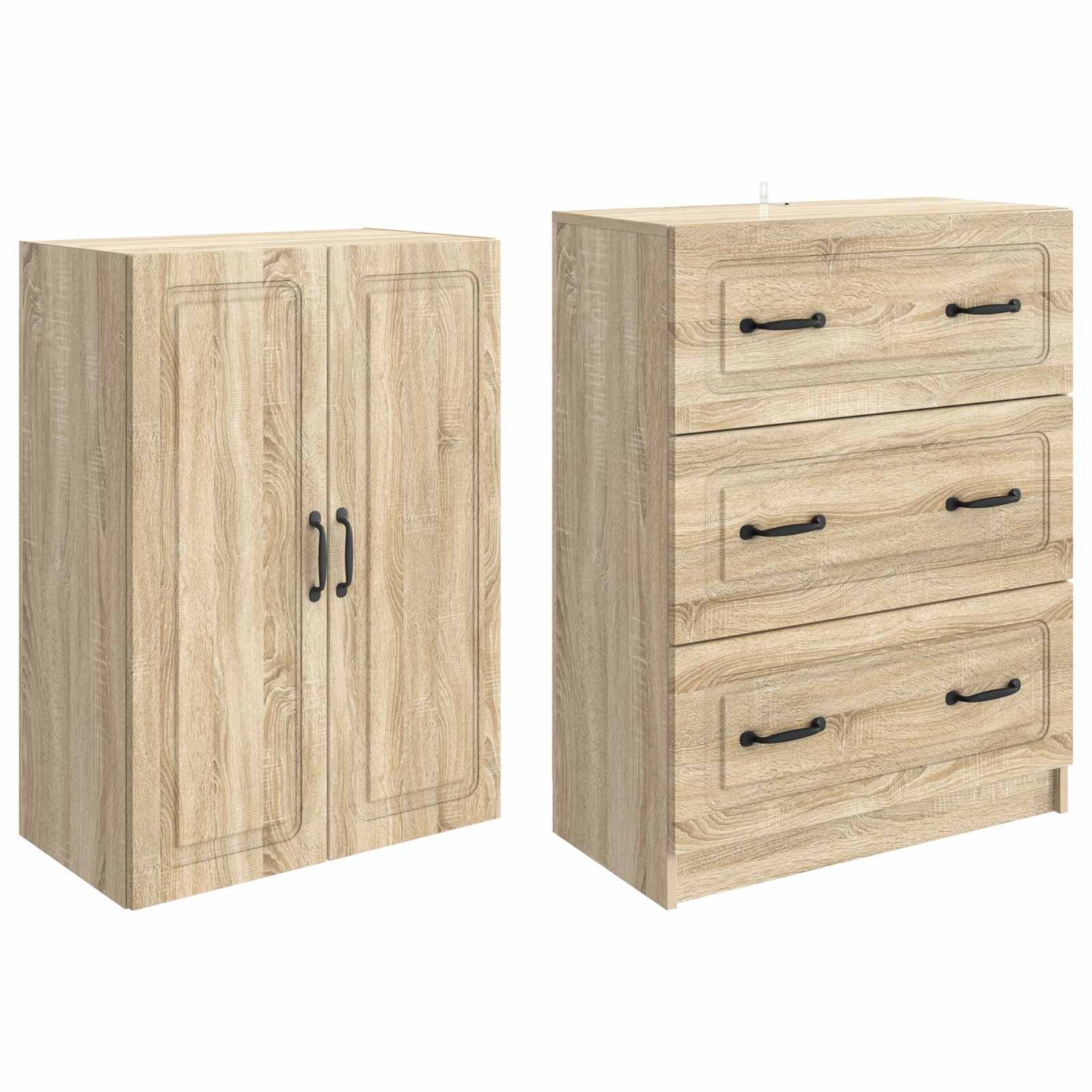 Cabinet Set 2 pcs 66 x 34.5 x 87 cm Engineered Wood Sonoma Oak