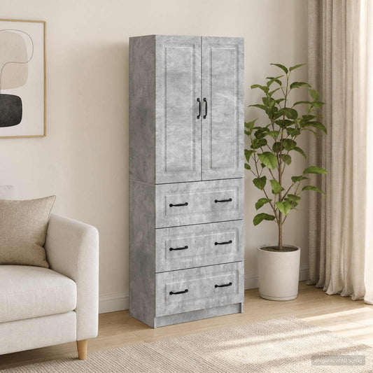 Cabinet Set 2 pcs Concrete Grey 66 x 34.5 x 87 cm