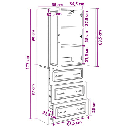 Cabinet Set 2 pcs 66 x 34.5 x 87 cm Engineered Wood