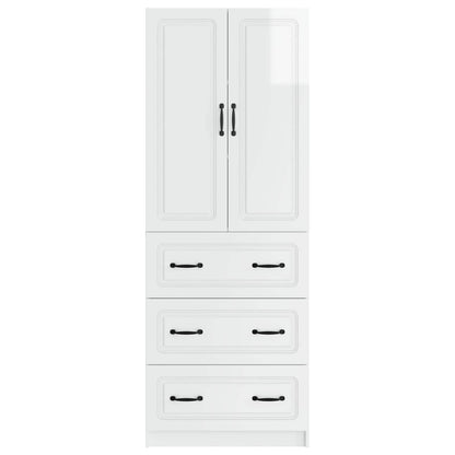 Cabinet Set 2 pcs High Gloss White 66 x 34.5 x 87 cm