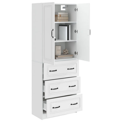 Cabinet Set 2 pcs High Gloss White 66 x 34.5 x 87 cm