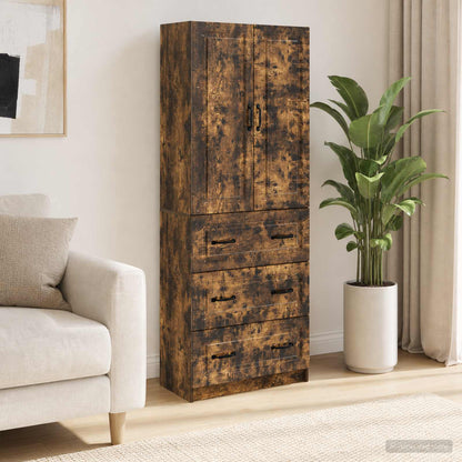 Cabinet Set 2 pcs 66 x 34.5 x 87 cm Engineered Wood Smoked Oak