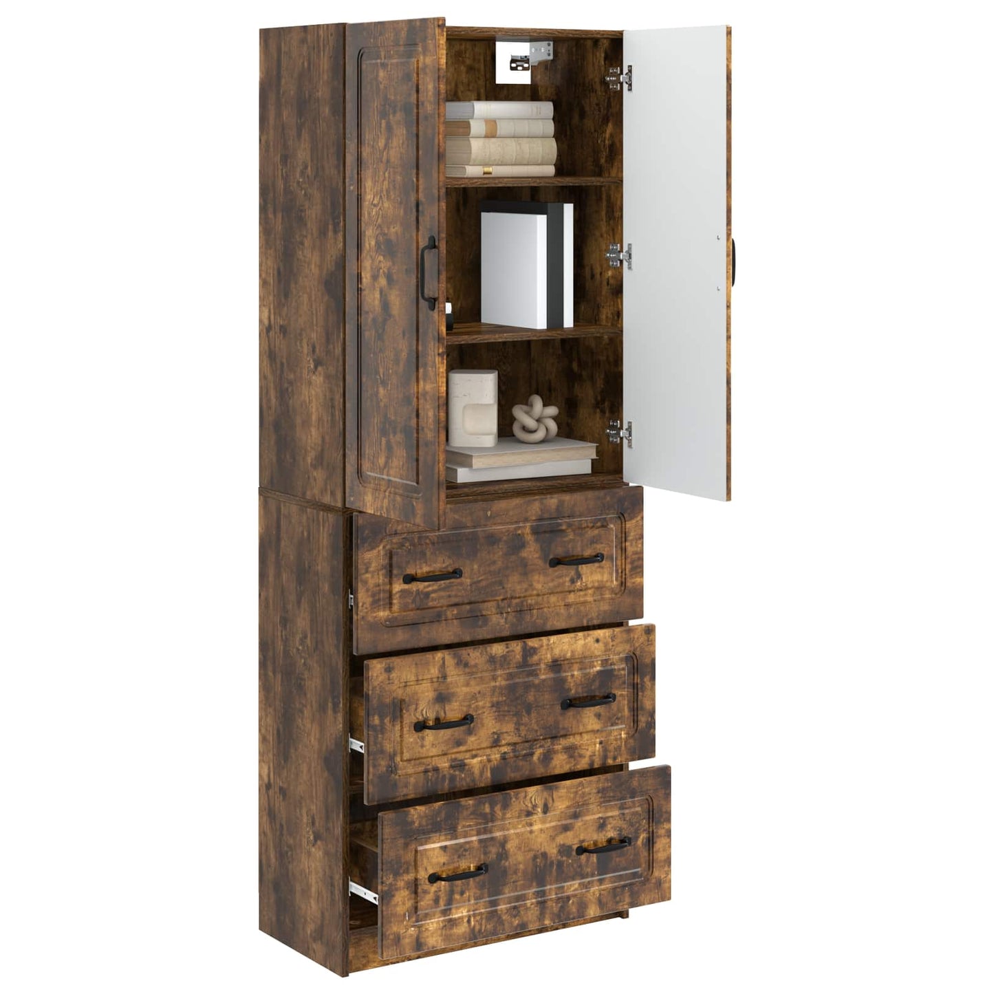 Cabinet Set 2 pcs 66 x 34.5 x 87 cm Engineered Wood Smoked Oak