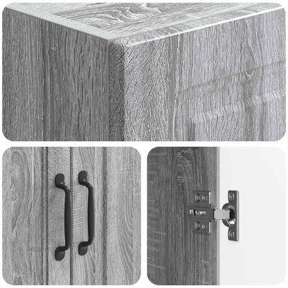 Cabinet Set 2 pcs 66 x 34.5 x 87 cm Engineered Wood Grey Sonoma