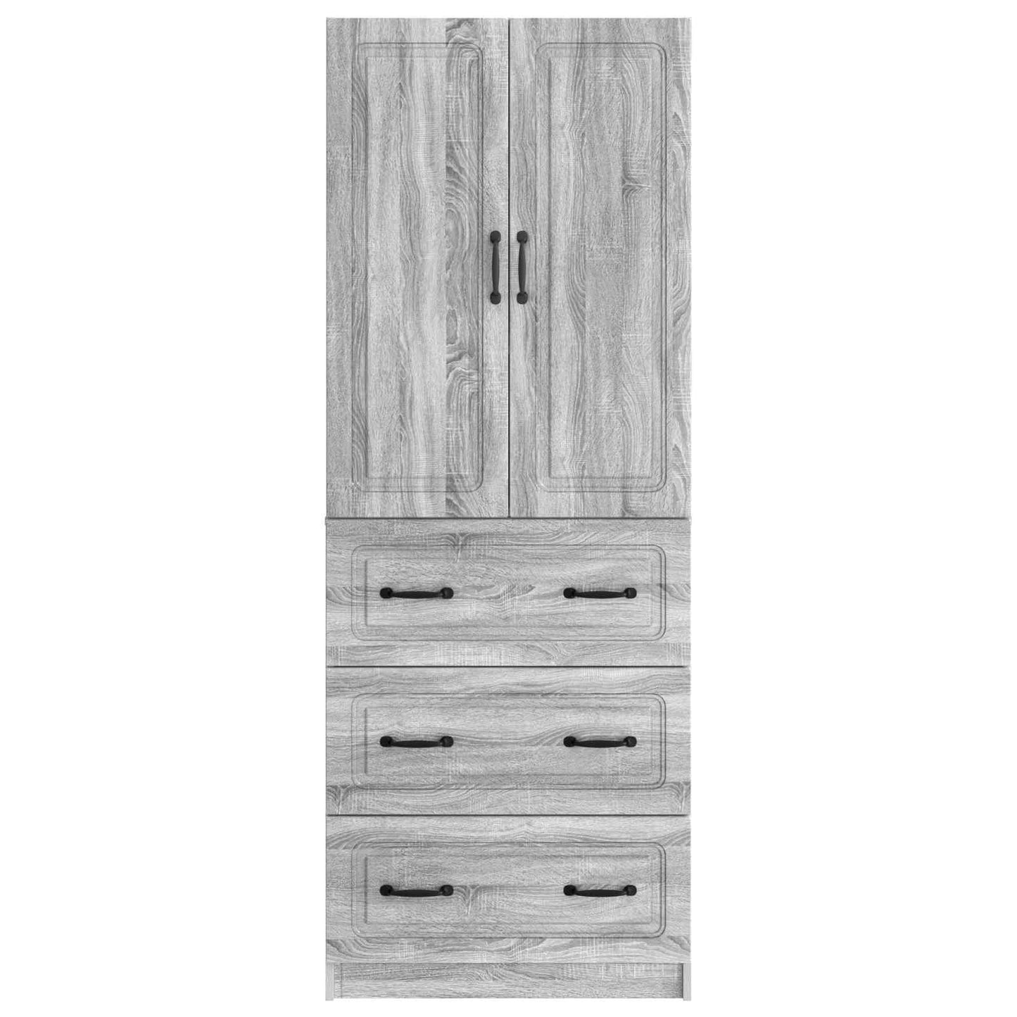 Cabinet Set 2 pcs 66 x 34.5 x 87 cm Engineered Wood Grey Sonoma