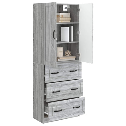 Cabinet Set 2 pcs 66 x 34.5 x 87 cm Engineered Wood Grey Sonoma