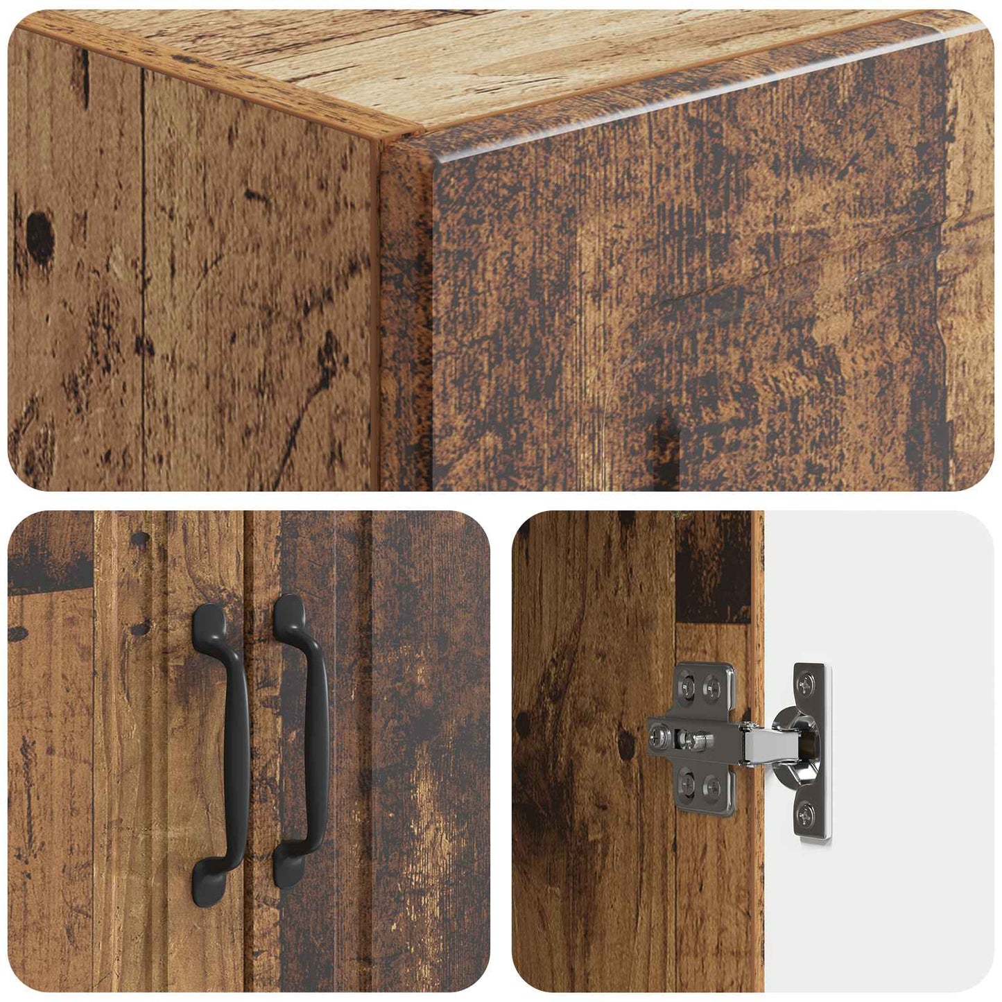 Cabinet Set 2 pcs 66 x 34.5 x 87 cm Engineered Wood Old Wood
