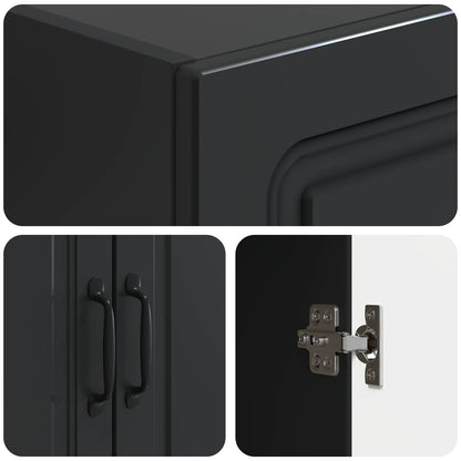 Cabinet Set 2 pcs 33 x 34.5 x 87 cm Engineered Wood Black