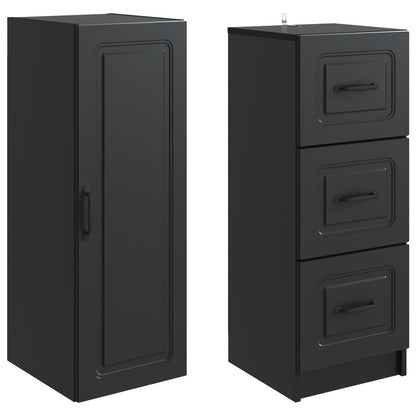 Cabinet Set 2 pcs 33 x 34.5 x 87 cm Engineered Wood Black
