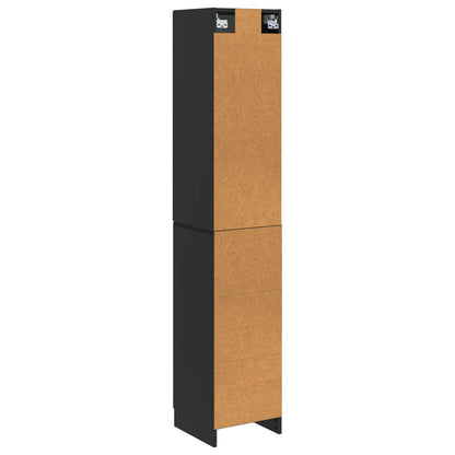 Cabinet Set 2 pcs 33 x 34.5 x 87 cm Engineered Wood Black
