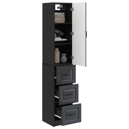 Cabinet Set 2 pcs 33 x 34.5 x 87 cm Engineered Wood Black