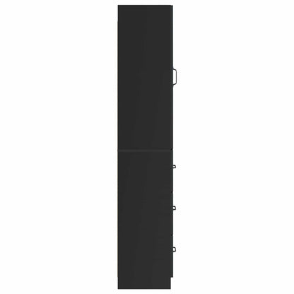 Cabinet Set 2 pcs 33 x 34.5 x 87 cm Engineered Wood Black