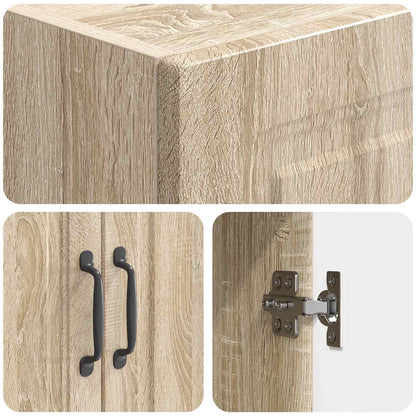 Cabinet Set 2 pcs 33 x 34.5 x 87 cm Engineered Wood Sonoma Oak