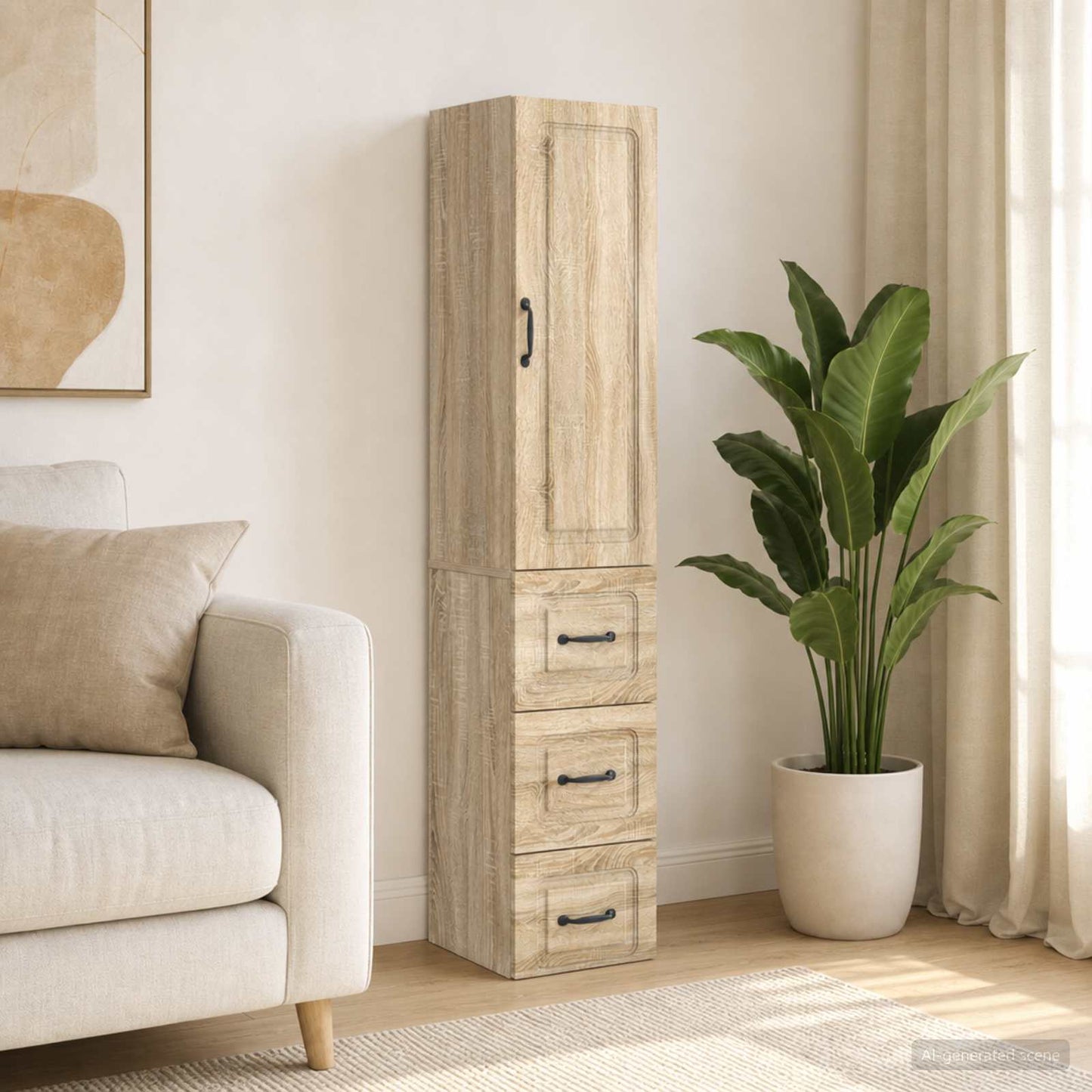Cabinet Set 2 pcs 33 x 34.5 x 87 cm Engineered Wood Sonoma Oak
