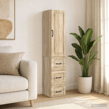 Cabinet Set 2 pcs 33 x 34.5 x 87 cm Engineered Wood Sonoma Oak