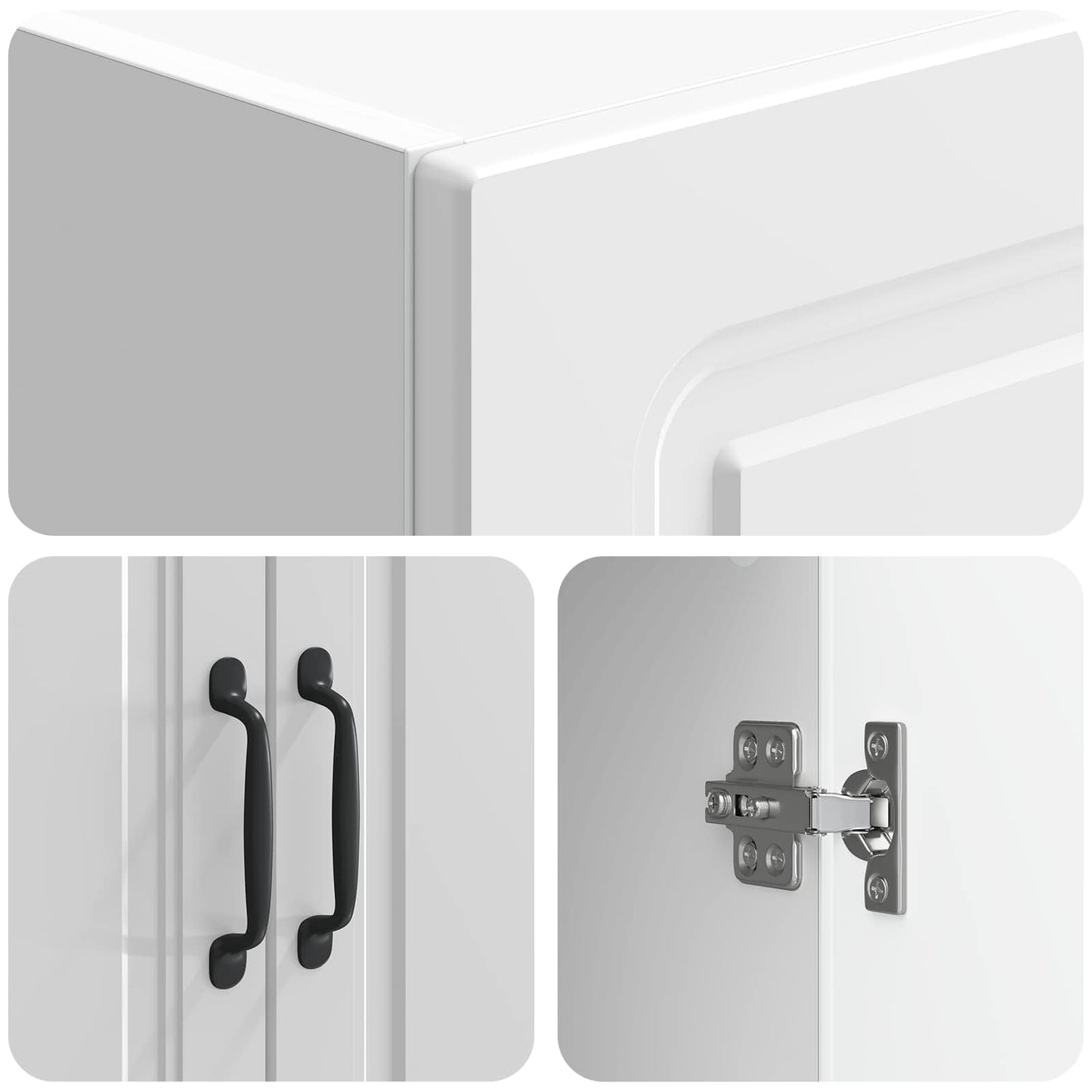 Cabinet Set 2 pcs High Gloss White 33 x 34.5 x 87 cm