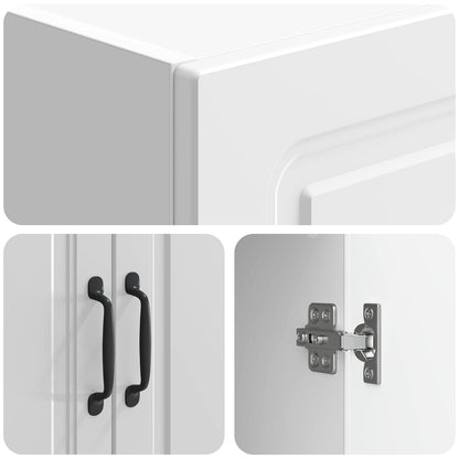 Cabinet Set 2 pcs High Gloss White 33 x 34.5 x 87 cm