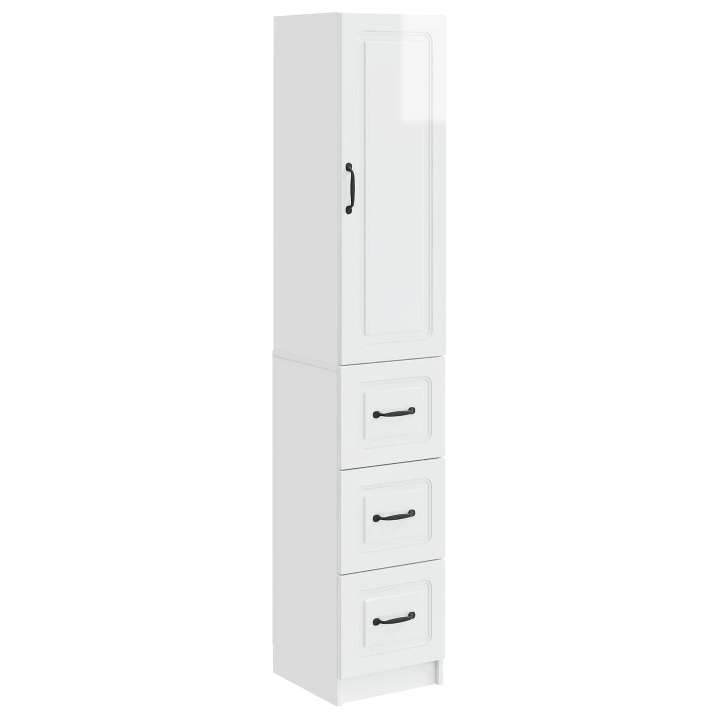 Cabinet Set 2 pcs High Gloss White 33 x 34.5 x 87 cm