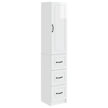 Cabinet Set 2 pcs High Gloss White 33 x 34.5 x 87 cm