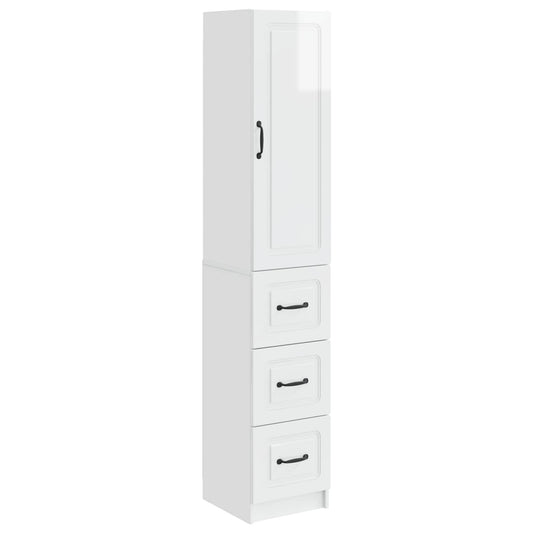 Cabinet Set 2 pcs High Gloss White 33 x 34.5 x 87 cm