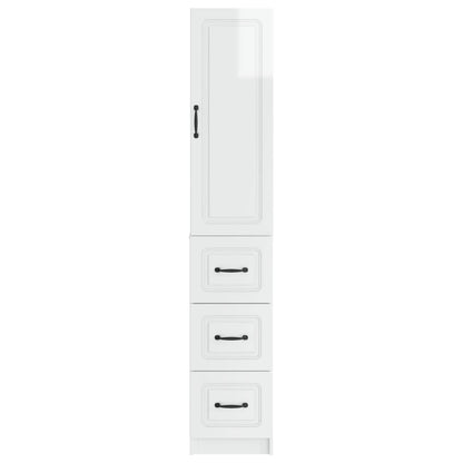 Cabinet Set 2 pcs High Gloss White 33 x 34.5 x 87 cm