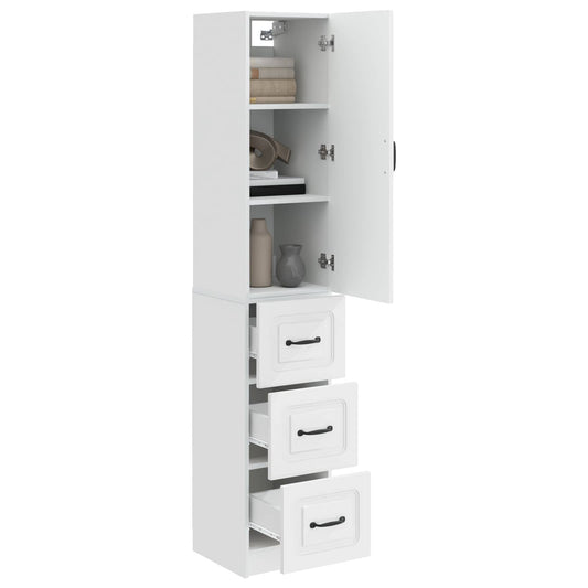 Cabinet Set 2 pcs High Gloss White 33 x 34.5 x 87 cm