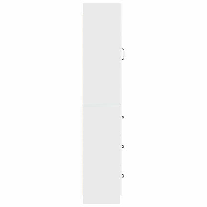 Cabinet Set 2 pcs High Gloss White 33 x 34.5 x 87 cm