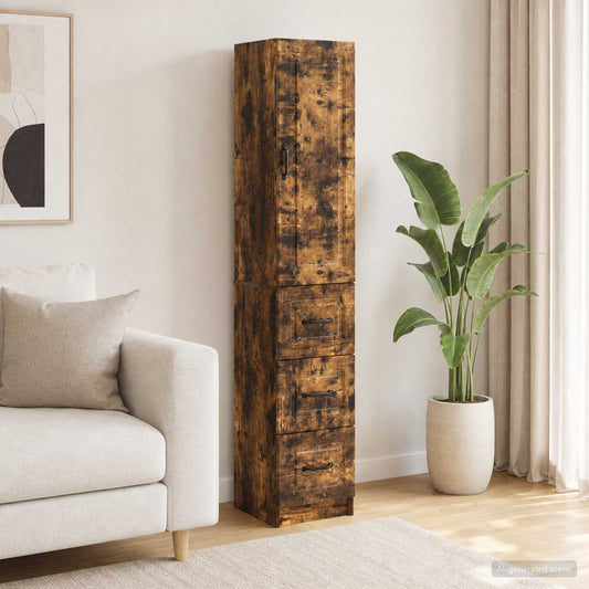 Cabinet Set 2 pcs Smoked Oak 33 x 34.5 x 87 cm Engineered Wood